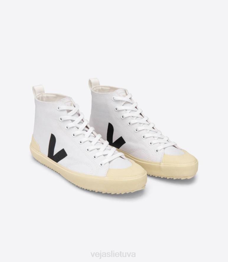 avalynė Veja nova ht canvas baltas juodas sviestinis padas moterys F4NX288