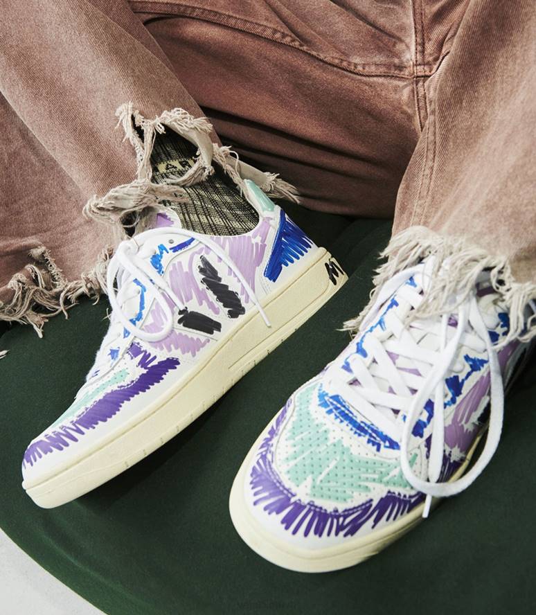 avalynė Veja X v-10 odinė marni orchid juoda moterys F4NX236