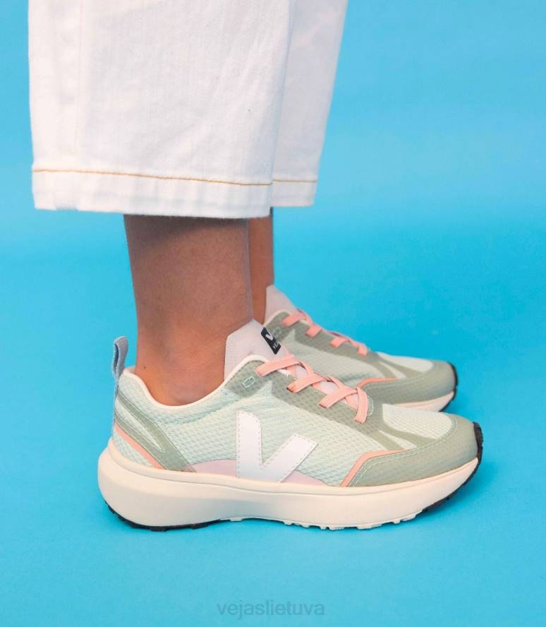avalynė Veja kanarėlių elastiniai raišteliai alveomesh matcha balta vaikai F4NX390
