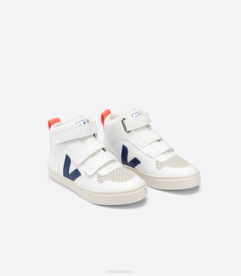 avalynė Veja v-10 mid cwl white cobalt orange fluo vaikai F4NX346