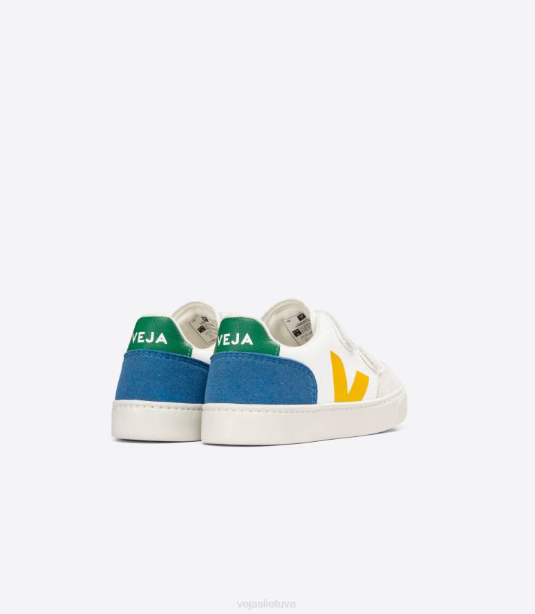 avalynė Veja v-12 bechromo odinė balta multico indigo vaikai F4NX302
